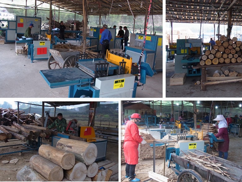 正啟機械350型原木多片鋸100型方木多片鋸清邊鋸安徽客戶現場