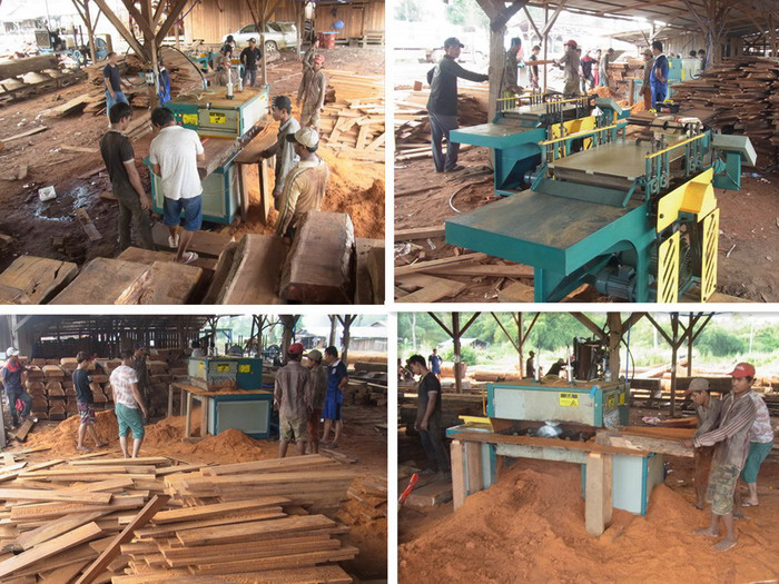 方木多片鋸150型機械&nbsp;柬埔寨上丁省&nbsp;現場加工紅木