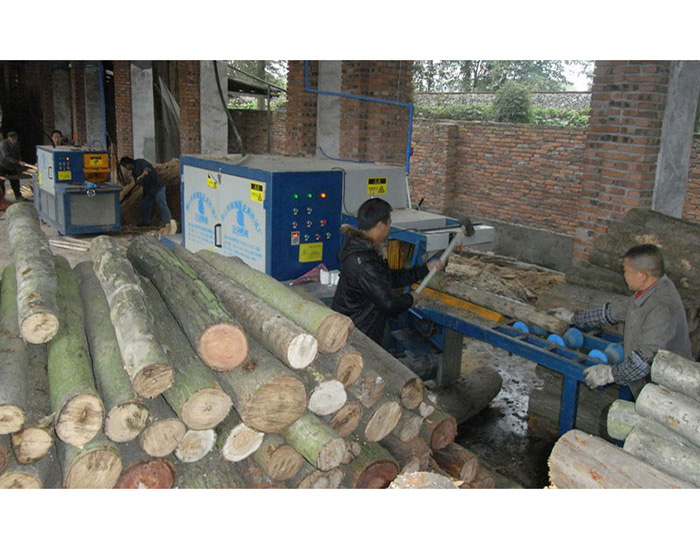 德陽-什邡禾洛水鎮-圓木300方木150高多片鋸加工現場